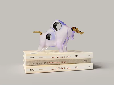 Modern Glass Hydra Cow Book Portfolio 3d model