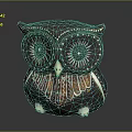 Handcrafted Brown Ceramic Owl Figurine With Intricate Eye Details And Decorative Feather Patterns