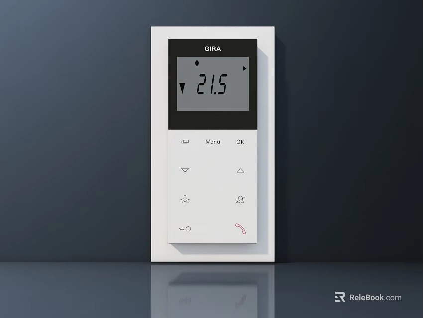 Public Facility Temperature Controller GREE Digital Display Showing 21.5 Degrees With Adjustment Buttons 3d model 