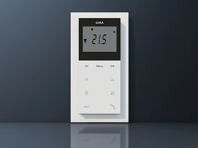 Public Facility Temperature Controller GREE Digital Display Showing 21.5 Degrees With Adjustment Buttons 3d model