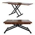 Modern Minimalist Dining Table With Wooden Top And Black Metal X Shaped Legs
