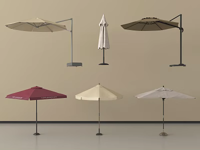 Outdoor Patio Umbrella with Various Styles Colors and Stand Types 3d model