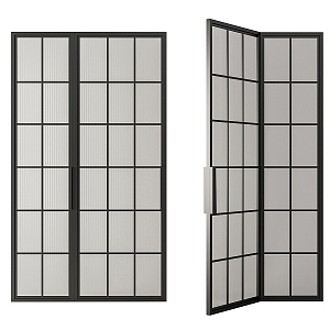 glass door metal frame glass door 3d model