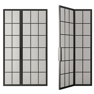 glass door metal frame glass door 3d model