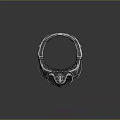 Ornate Silver Gothic Ring With Intricate Skull Design And Detailed Carving
