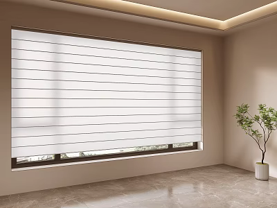 White Window Blinds in Modern Room with Natural Light and Sleek Design Appearance 3d model