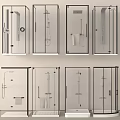 Modern Shower Systems In Glass Enclosures With Various Fixtures And Contemporary Designs