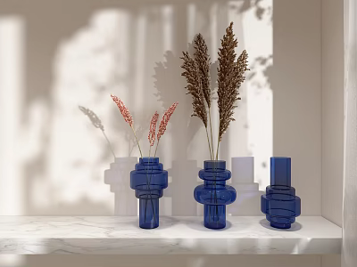 Modern Internet Red Blue Glass Vase 3d model