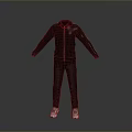 Black Sports Tracksuit Set With Hoodie Pants And White Sneakers