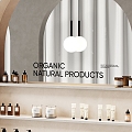 Modern Cosmetics Counter Showcase Shelf Cosmetics Skincare Products 3d model