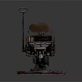 Vintage Manual Printing Press With Metal Structure And Wooden Base Design