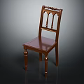 Elegant Classic Wooden Chair With Carved Backrest And Turned Legs Design