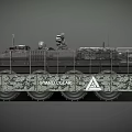 Modern Military Armored Tank With Camouflage Exterior Protective Rails And Equipment