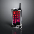 Industrial Handheld Terminal With Antenna And Red Icons On Touchscreen