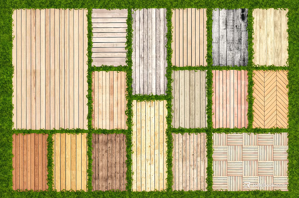 Wooden Flooring Design Options With Various Patterns Textures And Colors 3d model 