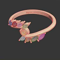 Elegant Silver Ring With Pink Gemstones Twisted Design Fashion Clothing Accessory