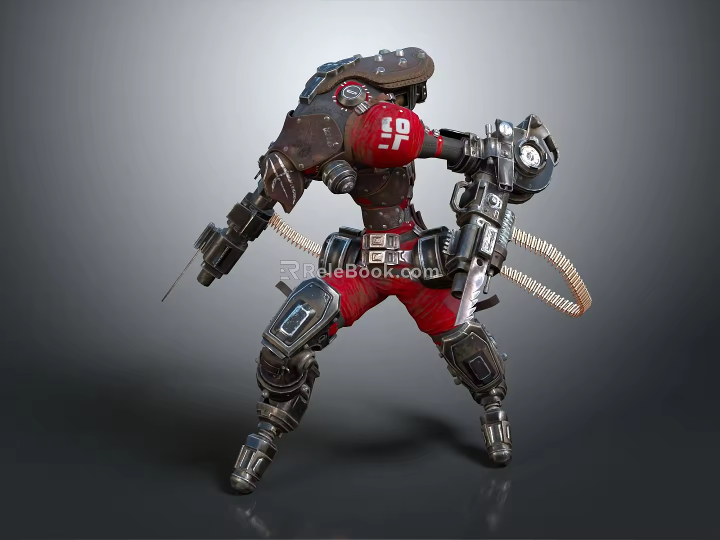 Industrial LOFT Robot Iron Man Mech Warrior Machine Battlearm Mechanical Battlearm Machine Fighter Robot 3d model