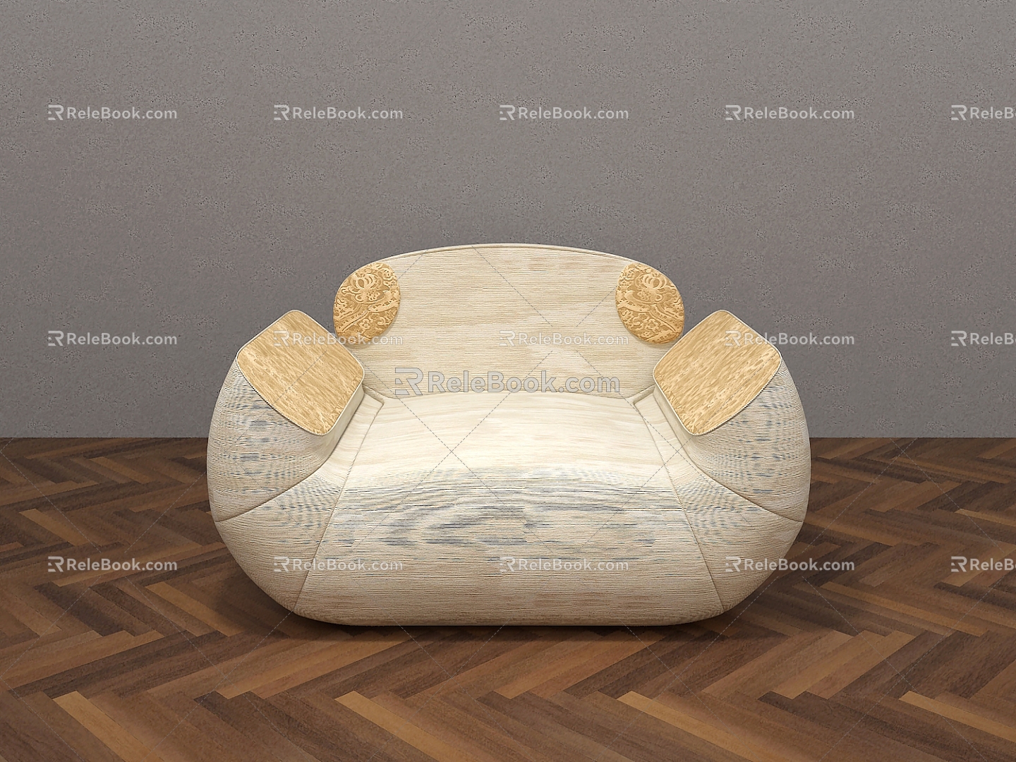 Single Sofa Large Sofa Shaped Sofa Fabric Lazy Sofa Bedroom Living Room Casual Sofa 3d model