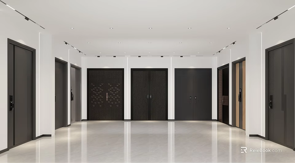 Modern Home Security Door Designs With Stylish Appearance And Secure Lock Systems 3d model