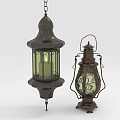 Vintage Metal Lanterns With Glass Decor Hanging And Standing Furniture Pieces