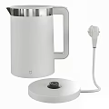 Modern White Electric Kettle With Stainless Steel Body And Open Lid Design For Daily Use