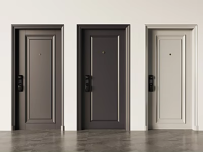 Security Doors With Smart Locks In Various Colors 3d model