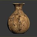 Handcrafted Sculpture Carving Ceramic Vase With Intricate Patterns And Ornate Design