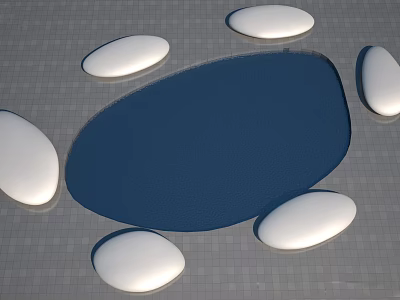 modern outdoor chair pebble stool 3d model