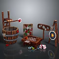 Arrow Target Arrow Target Wood Target Arena Archery Target Gun Target Shooting Military Items 3d model