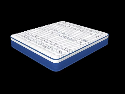 High Quality Supportive Mattress With Patterned Surface And Blue Border 3d model