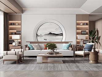 New Chinese Living Room 3d model