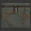 Vintage Teal Green Box with Rusty Peeling Paint and Metal Lock Closure