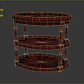 Elegant Classic Round Wooden Table With Three Shelves And Sturdy Legs