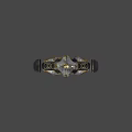Ornate Decorative Sword with Blue Gemstone Accents Intricate Carvings and Metallic Finish