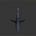 Realistic Blue Shark 3D Model With Sharp Teeth And Gray Gradient Background
