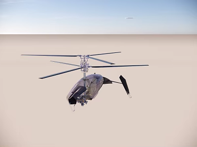 Modern Military Fighter Jet Flying Over Arid Desert Terrain In Bright Sky 3d model
