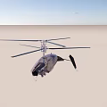 Modern Military Fighter Jet Flying Over Arid Desert Terrain In Bright Sky