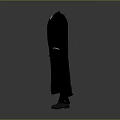 Black Long Formal Coat Outfit Featuring White Shirt Black Tie Gloves And Shoes