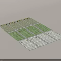 Organized Parking Lot Layout With Marked Green And White Parking Spaces