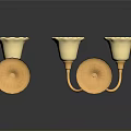 Elegant Golden Candle Holders With White Lampshades And Floral Circular Bases