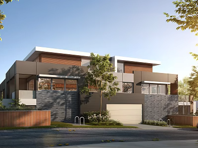 Modern Double Villa 3d model