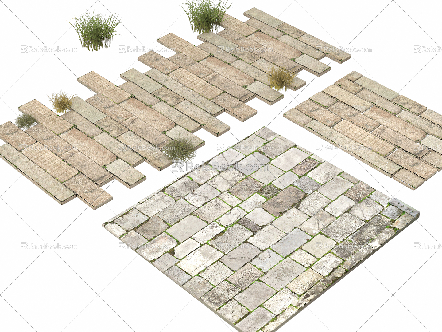 Old Slata Chinese Style Tingbu Slata Road Tour Trail Landscape Garden Road Garden Pavement Slata Road Green Slata 3d model