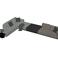 Modern corner sofa multiplayer corner sofa 3d model