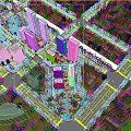 Urban Aerial Planning With High Rise Buildings Roads And Green Spaces