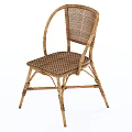 Wooden Outdoor Table Set With Six Rattan Chairs For Garden Dining Use