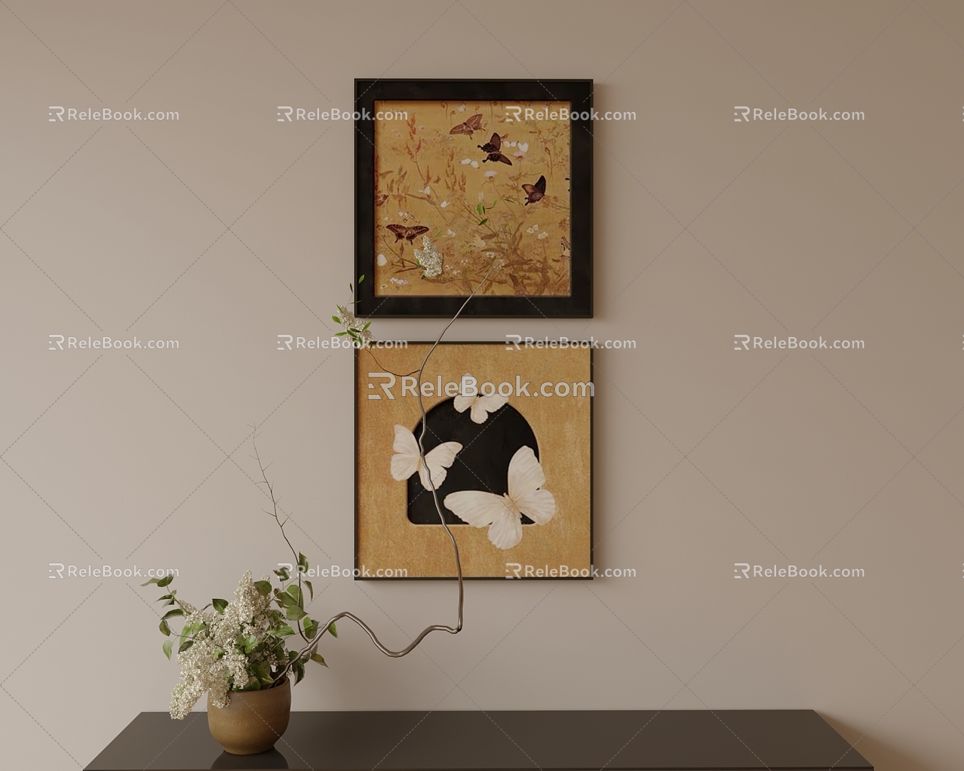 Antique Hanging Picture Combination 3d model