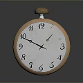 Vintage Pocket Watch With Classic Metallic Case And Numerical Dial Design 3d model
