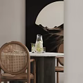 Modern Living And Dining Room Interior Design With Dining Table Chairs And Decorative Shelves