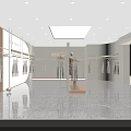 Modern Clothing Store Exterior With Glass Door Window Display Mannequins And Shop Sign
