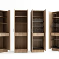 Wooden Bathroom Cabinet With Open Shelves Drawers And Metal Storage Racks